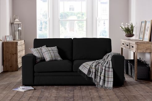 Abbey Fabric Sofa - 2.5 Seater - Plush Jet