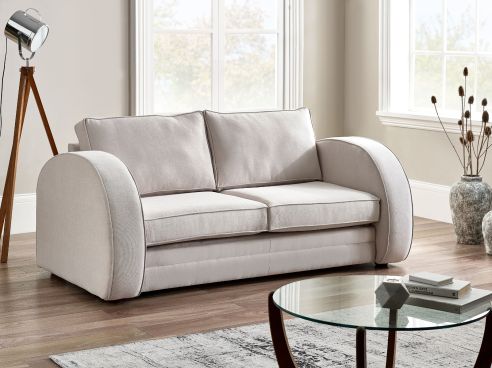 Art Deco Cream Fabric Sofa