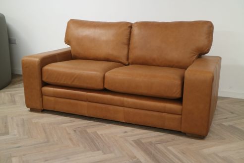 Abbey Leather Sofa - 3 Seater - Boucher Tobacco