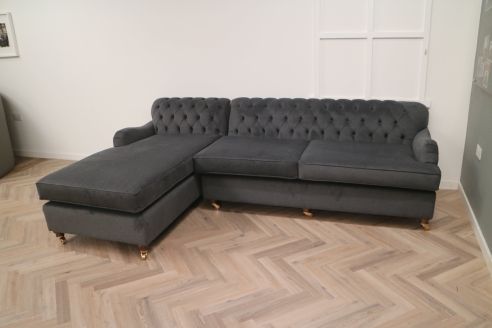 Harris Fabric Chaise Sofa - 3.5 x Chaise - Alpaka Anthracite