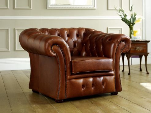 Pemberton Leather Chesterfield Sofa Chair
